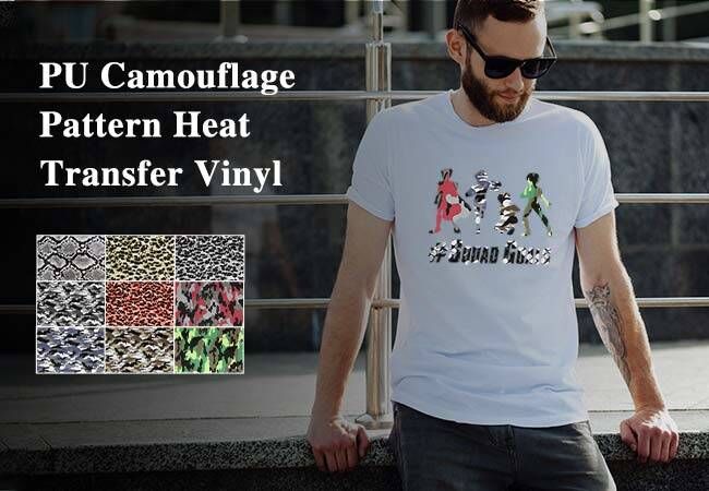 pu Camouflage pattern heat transfer vinyl
