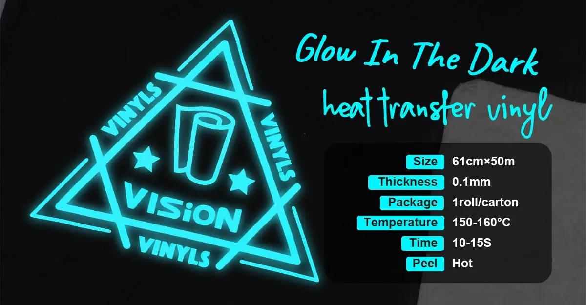 Glow in dark HTV size-light-blue