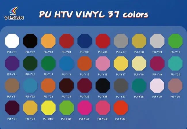 PU heat transfer vinyl-37 colors
