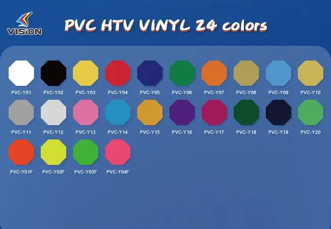 PVC heat transfer vinyl-24 colors
