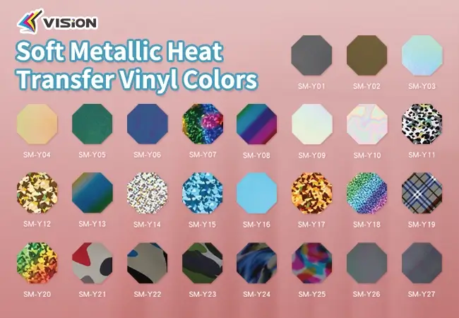 Soft Metallic Heat Transfer Vinyl Colors