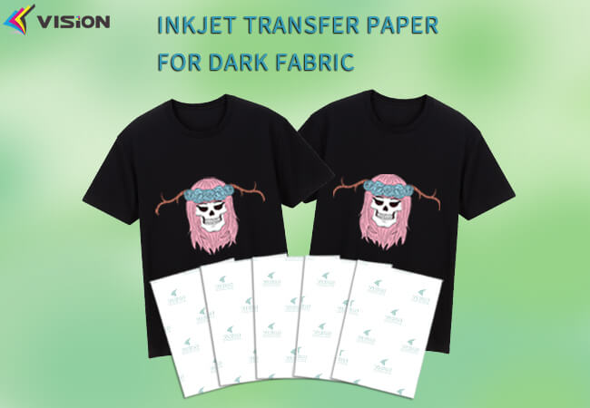 Inkjet transfer paper for dark fabric