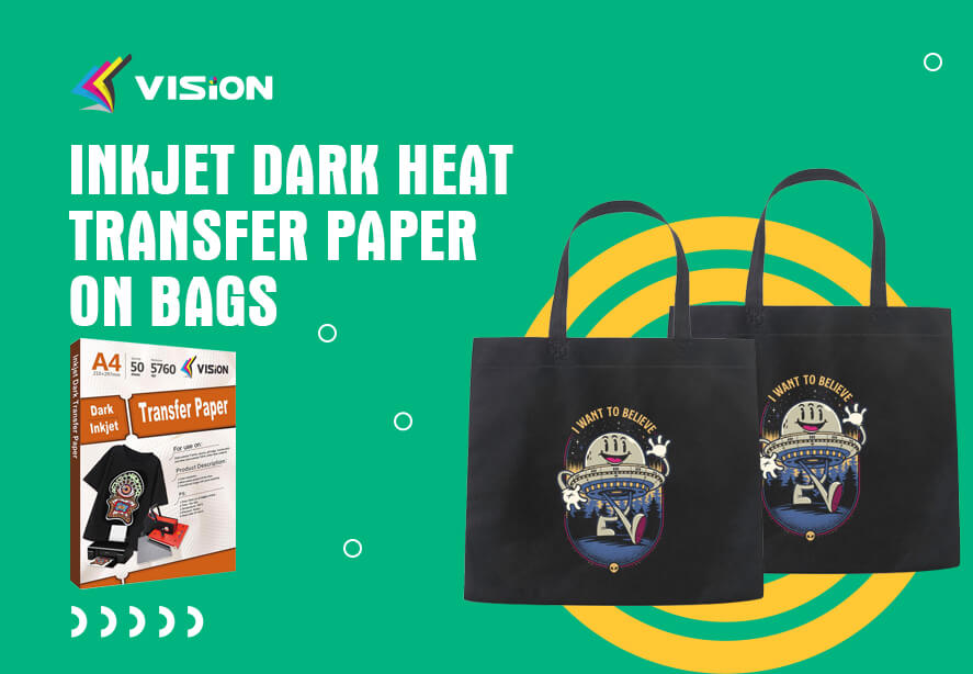 Inkjet dark heat transfer paper on bags