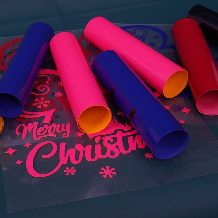 Silicone PU HTV vinyl-pink-yellow-4