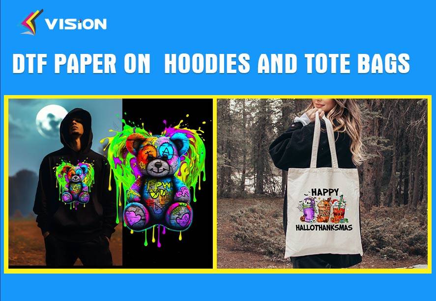 DTF Paper on hoodies and tote bags