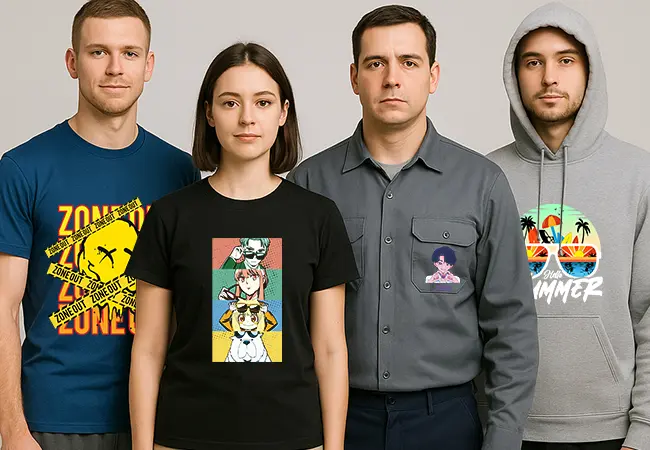 clothing printed with dtf film