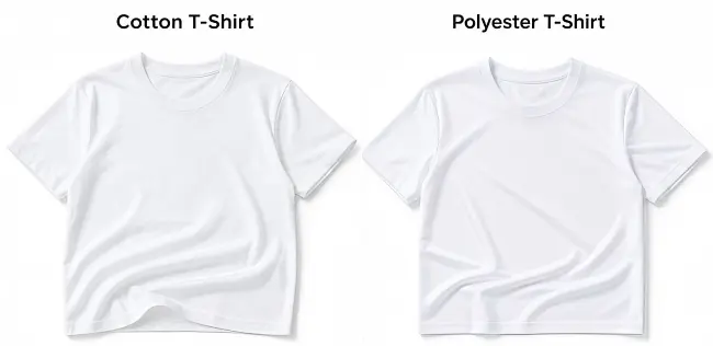 cotton t-shirt and polyester t-shirt